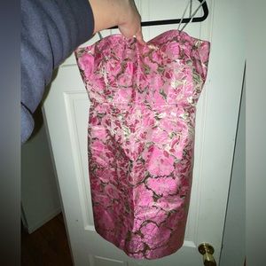 Lilly Pulitzer strapless metallic dress size 12 NWT